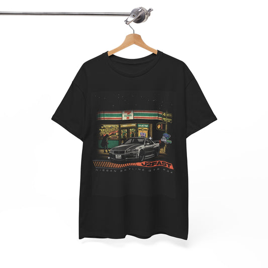 🏁 J2FAST Nissan Skyline GTR R34 Retro Streetwear Tee 🏁