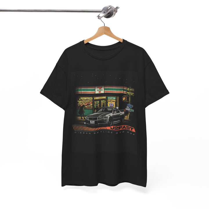 🏁 J2FAST Nissan Skyline GTR R34 Retro Streetwear Tee 🏁