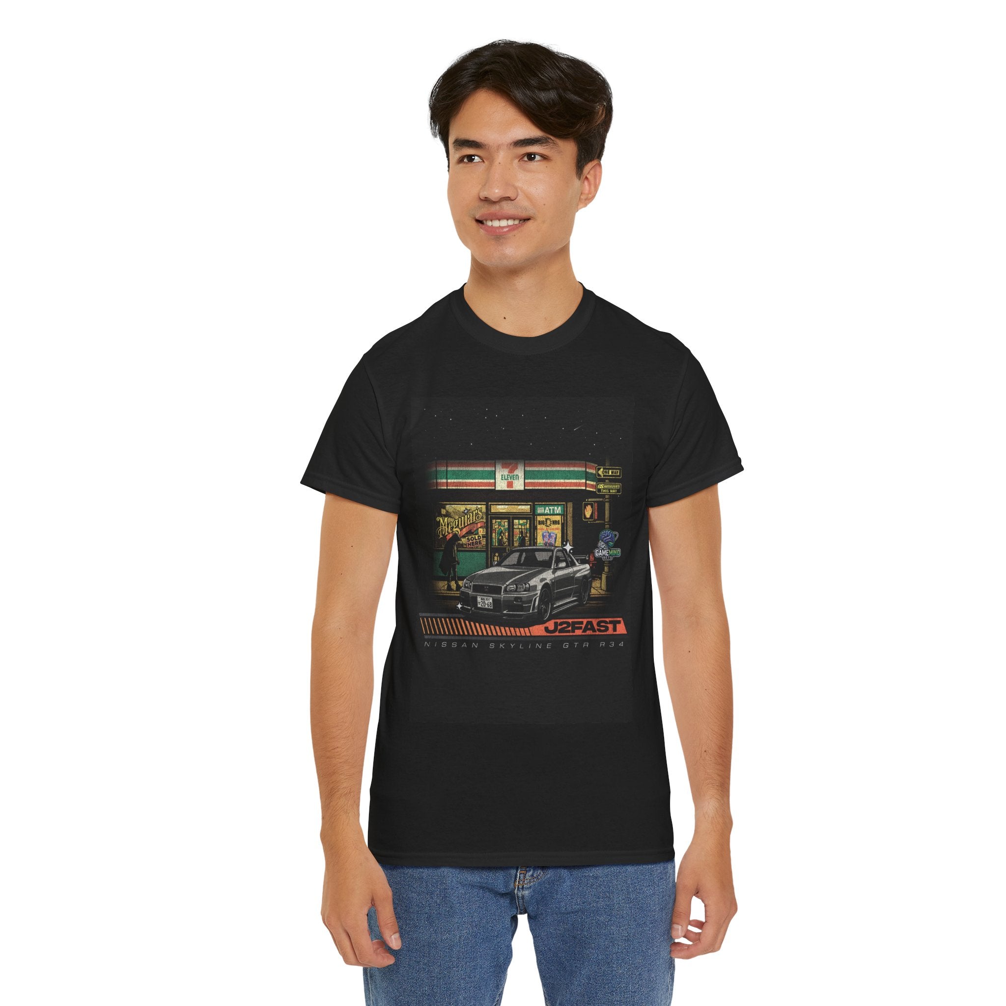 🏁 J2FAST Nissan Skyline GTR R34 Retro Streetwear Tee 🏁