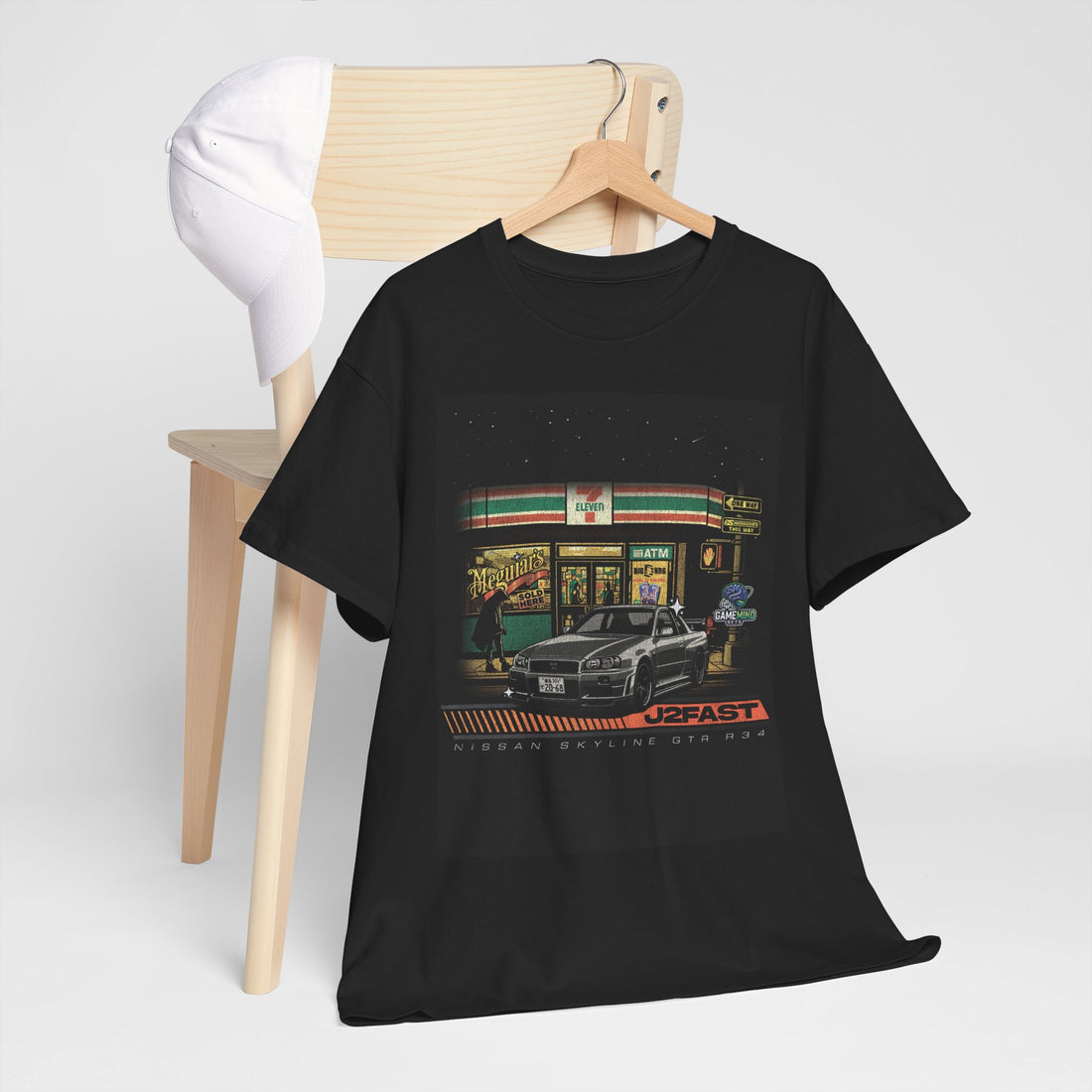 🏁 J2FAST Nissan Skyline GTR R34 Retro Streetwear Tee 🏁