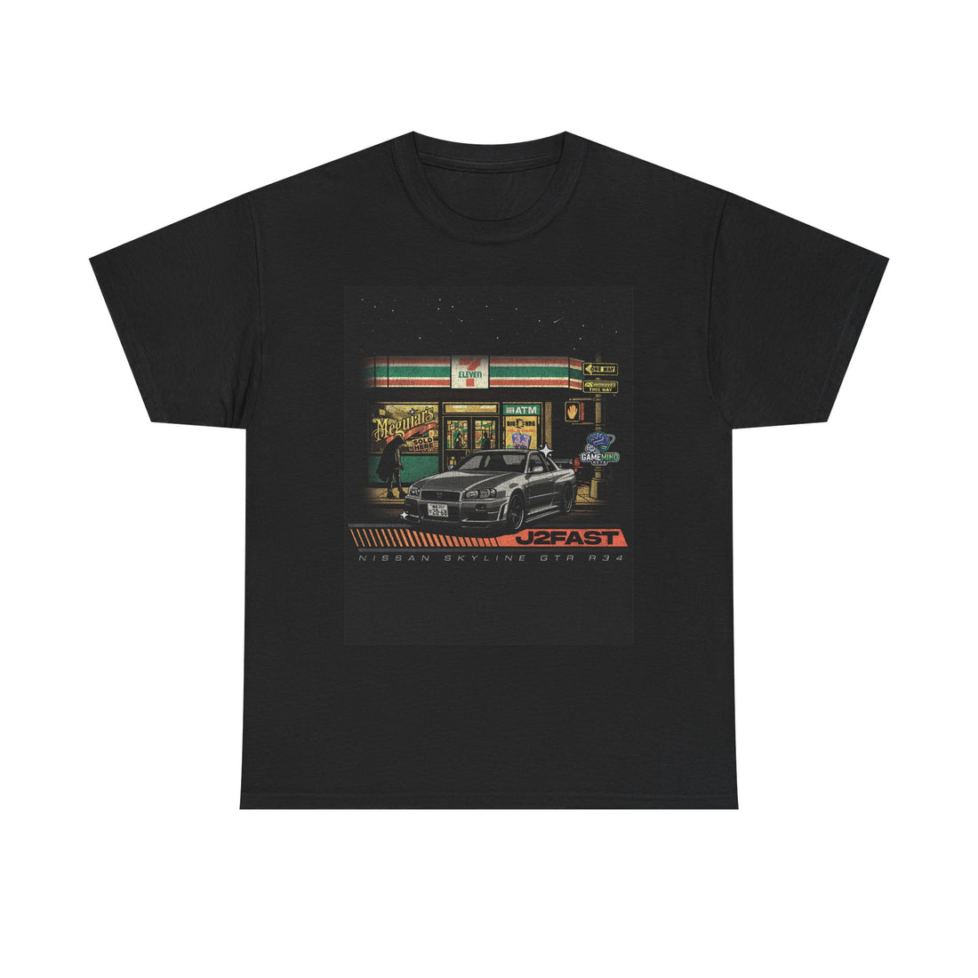 🏁 J2FAST Nissan Skyline GTR R34 Retro Streetwear Tee 🏁