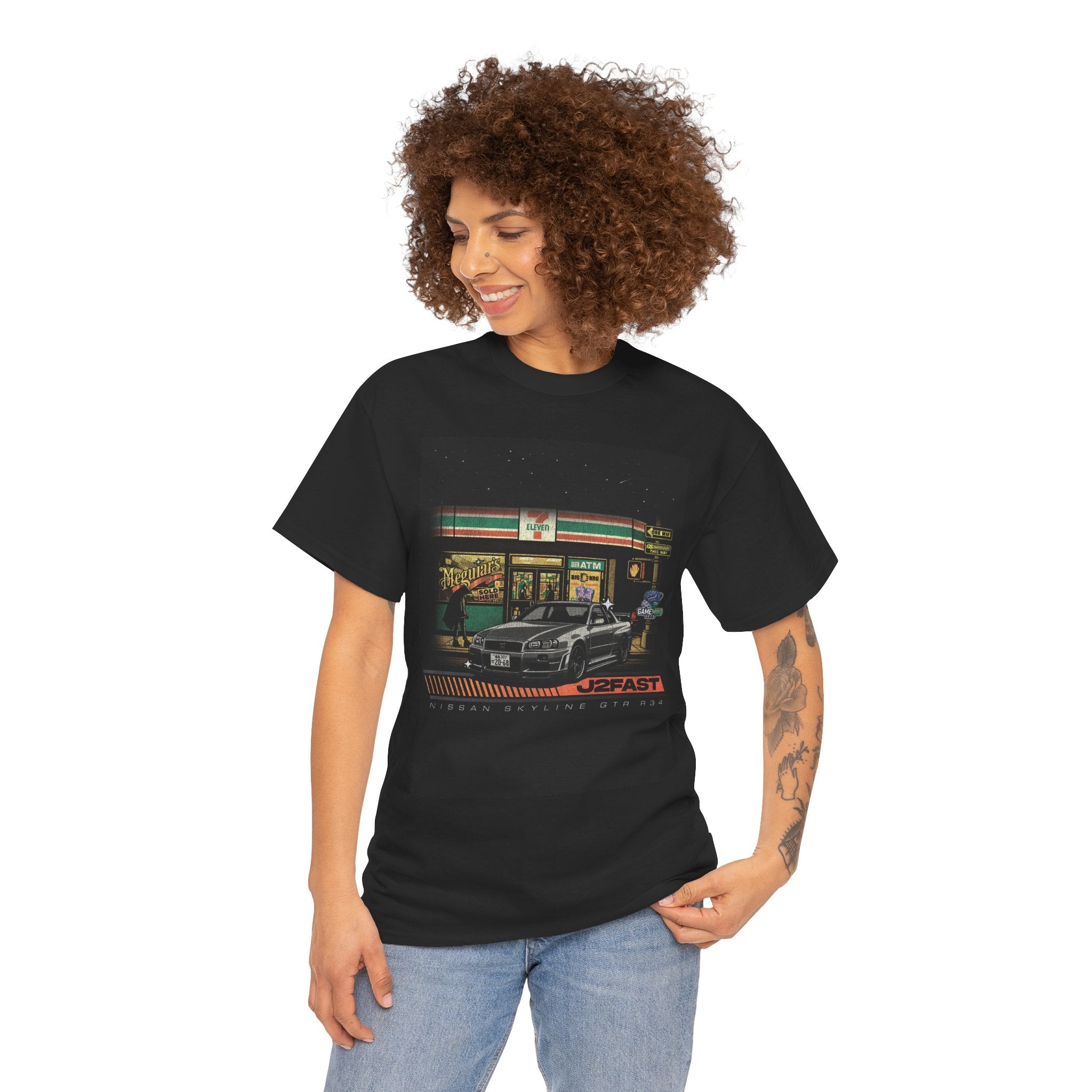 🏁 J2FAST Nissan Skyline GTR R34 Retro Streetwear Tee 🏁