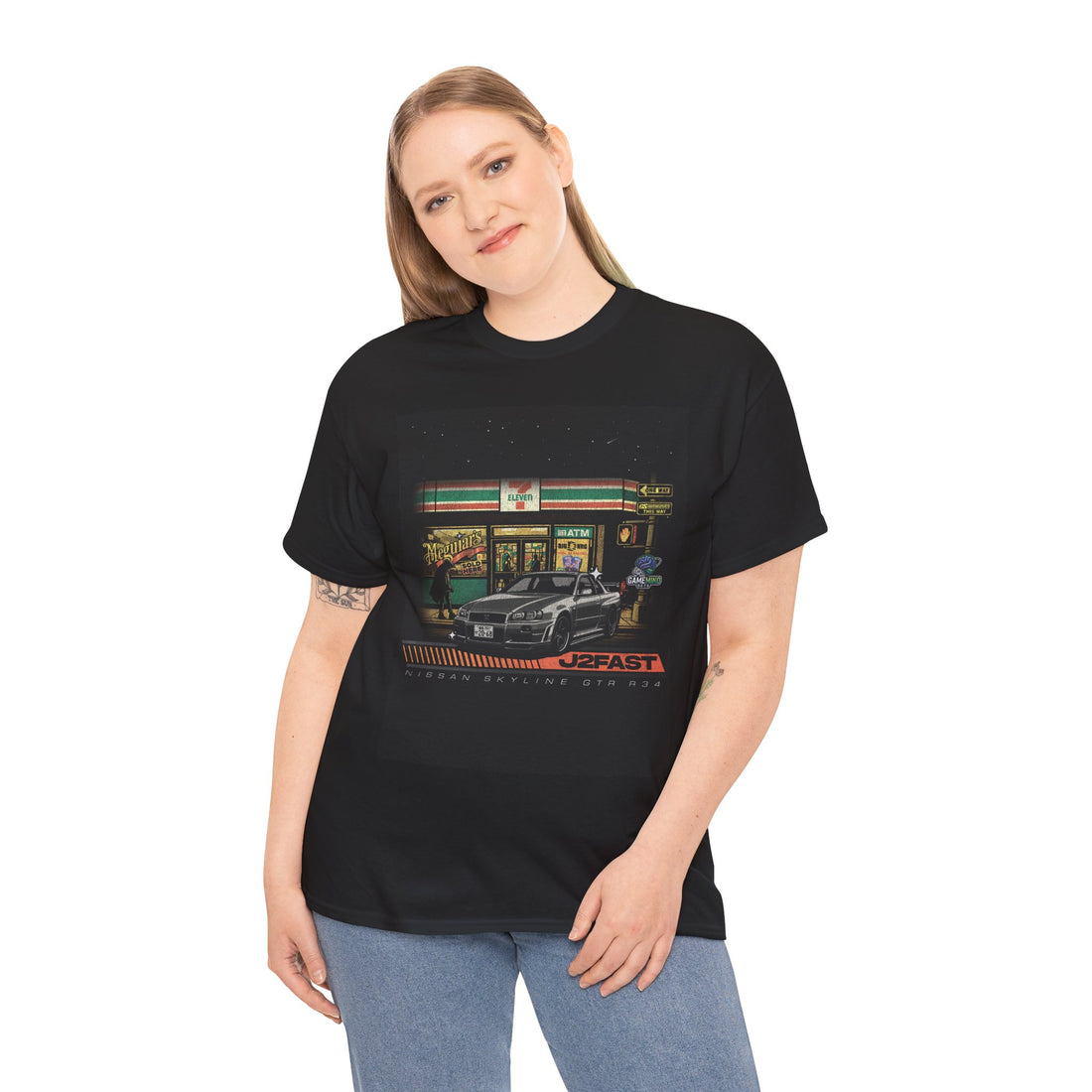 🏁 J2FAST Nissan Skyline GTR R34 Retro Streetwear Tee 🏁