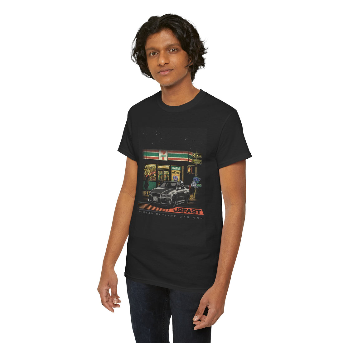 🏁 J2FAST Nissan Skyline GTR R34 Retro Streetwear Tee 🏁